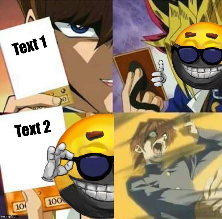 Ancap Yu-Gi-Oh | Text 1; Text 2 | image tagged in ancap yu-gi-oh | made w/ Imgflip meme maker