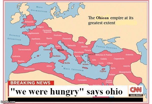 Ohioan; "we were hungry" says ohio | made w/ Imgflip meme maker