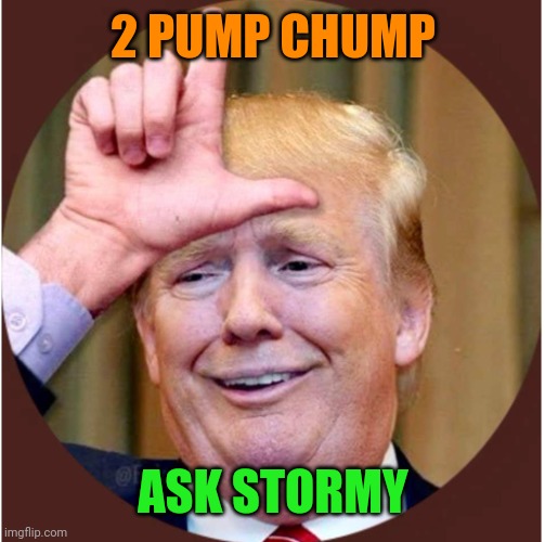 Trump loser | 2 PUMP CHUMP ASK STORMY | image tagged in trump loser | made w/ Imgflip meme maker
