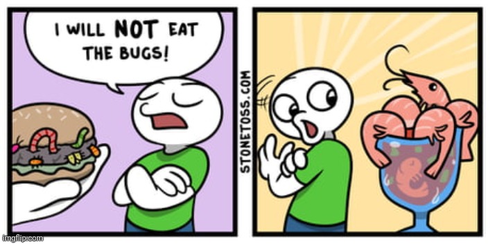 Bug burger and Shrimptail drink | image tagged in bug,burger,shrimp,drink,comics,comics/cartoons | made w/ Imgflip meme maker