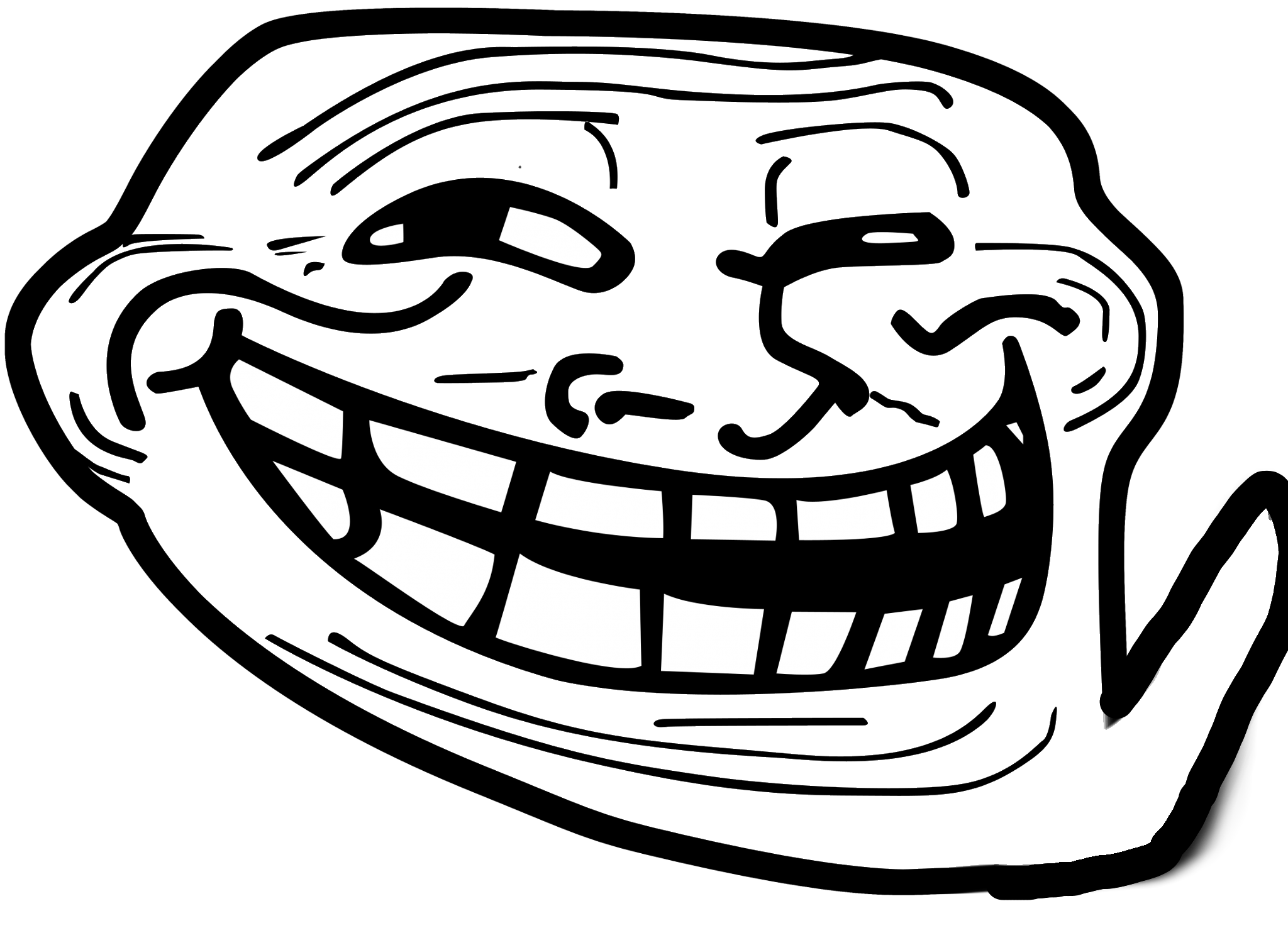 troll face with an absurdly long chind Blank Meme Template