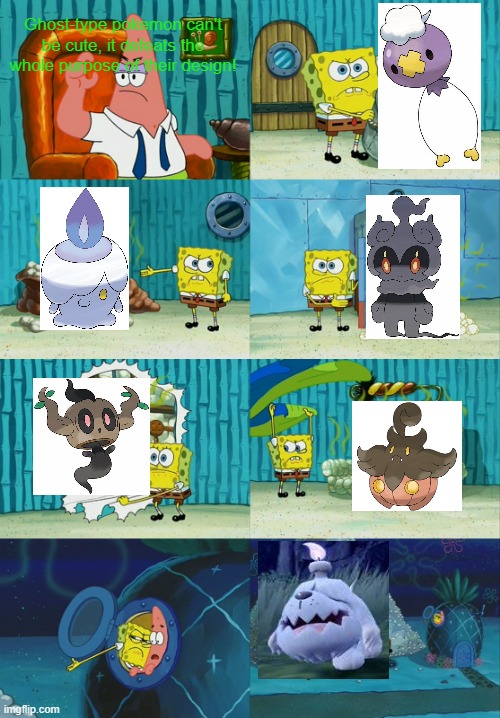 I came looking for greavard's official artwork, and found rule 34 instead. (And a different photo) | Ghost-type pokemon can't be cute, it defeats the whole purpose of their design! | image tagged in spongebob diapers meme | made w/ Imgflip meme maker