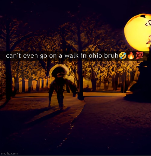 can't even go on a walk in ohio bruh🤣🔥💯 | made w/ Imgflip meme maker