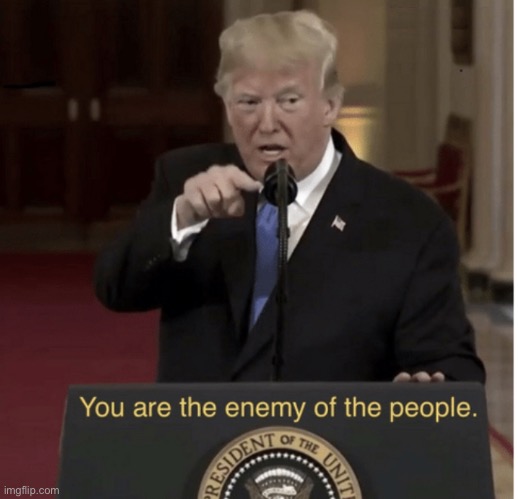 You Are the Enemy of the People | image tagged in you are the enemy of the people | made w/ Imgflip meme maker