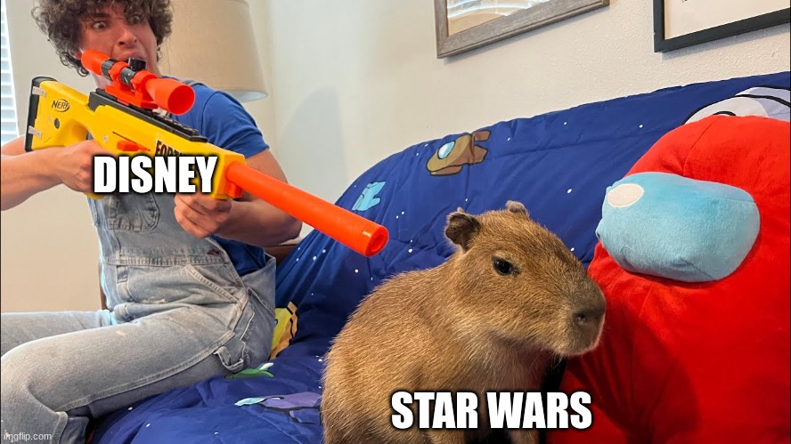 Capybara gun | DISNEY; STAR WARS | image tagged in capybara gun | made w/ Imgflip meme maker