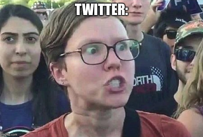 Triggered Liberal | TWITTER: | image tagged in triggered liberal | made w/ Imgflip meme maker