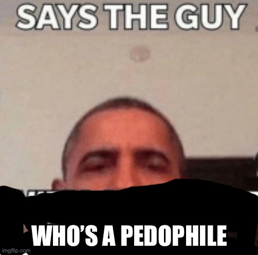 says the guy with the anime pfp | WHO’S A PEDOPHILE | image tagged in says the guy with the anime pfp | made w/ Imgflip meme maker