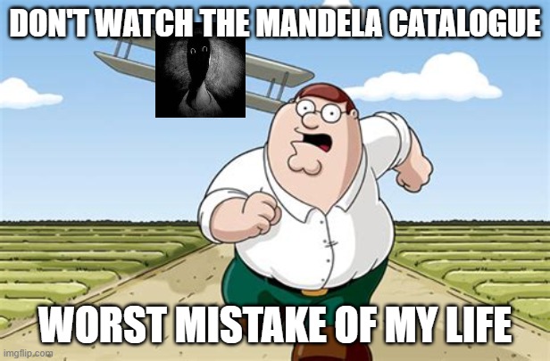 oh no | DON'T WATCH THE MANDELA CATALOGUE; WORST MISTAKE OF MY LIFE | image tagged in worst mistake of my life | made w/ Imgflip meme maker