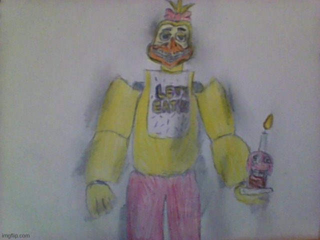 My Take On Chica | image tagged in fnaf,drawing | made w/ Imgflip meme maker