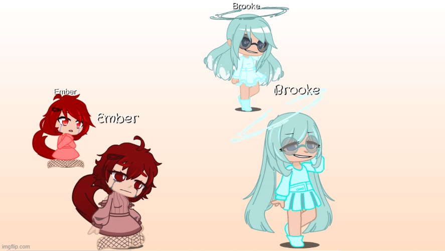 Remade some of my old ocs in gacha club. These were called 'the elementals'. I have two more and ill do those tomorrow. | image tagged in gacha life,gacha club,ocs | made w/ Imgflip meme maker