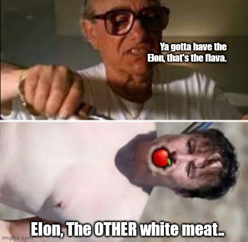 Elon,  the OTHER white meat | Ya gotta have the Elon, that's the flava. Elon, The OTHER white meat.. | image tagged in funny | made w/ Imgflip meme maker