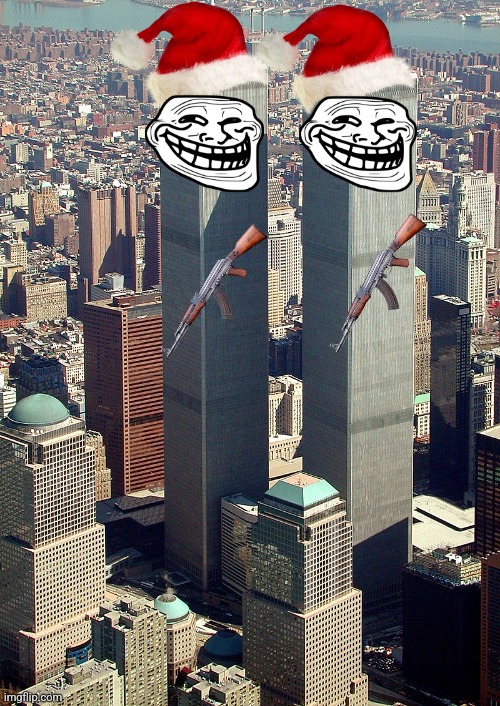 The Twin Towers if they could defend themselves | image tagged in twin towers | made w/ Imgflip meme maker