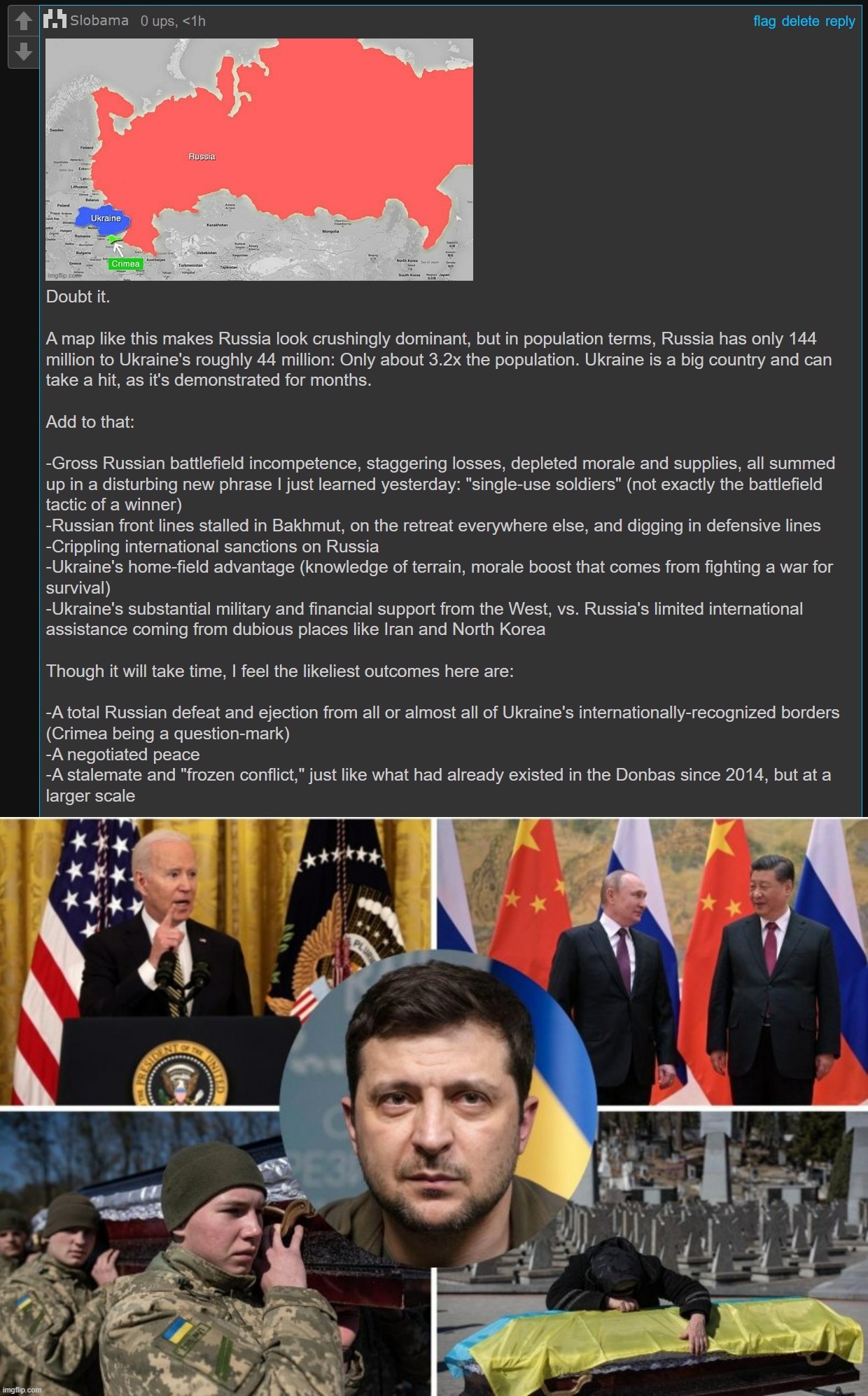 Some folks are still - still - predicting an inevitable Ukraine defeat. Have they been paying attention? | image tagged in slobama roast russia-ukraine war,ukraine war zelensky | made w/ Imgflip meme maker