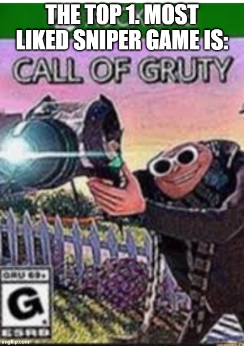 Call of Gruty | THE TOP 1. MOST LIKED SNIPER GAME IS: | image tagged in call of gruty | made w/ Imgflip meme maker