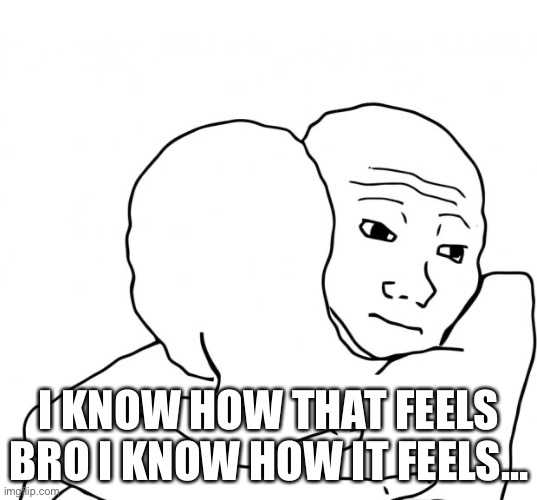 I Know That Feel Bro Meme | I KNOW HOW THAT FEELS BRO I KNOW HOW IT FEELS… | image tagged in memes,i know that feel bro | made w/ Imgflip meme maker