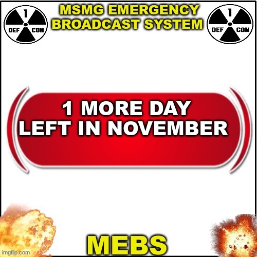 MEBS | 1 MORE DAY LEFT IN NOVEMBER | image tagged in mebs | made w/ Imgflip meme maker