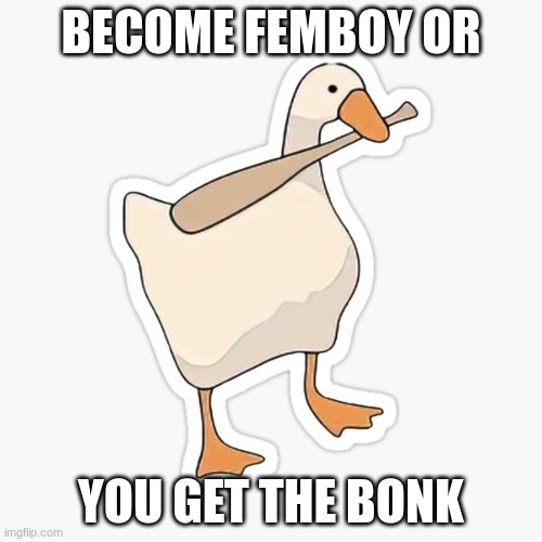 BECOME FEMBOY OR; YOU GET THE BONK | made w/ Imgflip meme maker