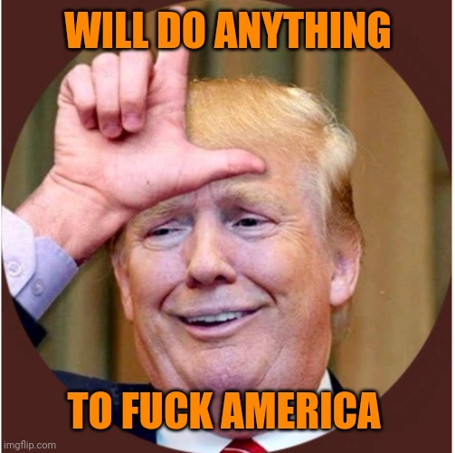 Trump loser | WILL DO ANYTHING TO FUCK AMERICA | image tagged in trump loser | made w/ Imgflip meme maker