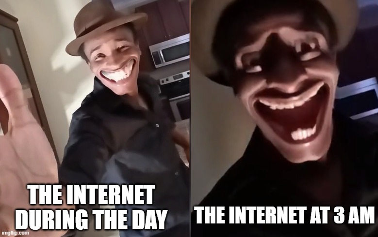 Internet traffic be like: | THE INTERNET DURING THE DAY; THE INTERNET AT 3 AM | image tagged in are you ready,internet,3am,memes | made w/ Imgflip meme maker
