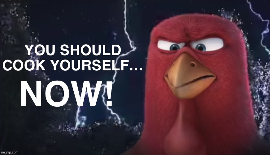 image tagged in you should cook yourself now | made w/ Imgflip meme maker