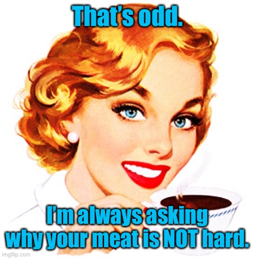 Here's An Idea For You | That’s odd. I’m always asking why your meat is NOT hard. | image tagged in here's an idea for you | made w/ Imgflip meme maker