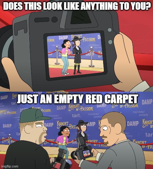 does this look like anything to you | DOES THIS LOOK LIKE ANYTHING TO YOU? JUST AN EMPTY RED CARPET | image tagged in nothing,see nobody cares,nobody cares,nobody,inside job | made w/ Imgflip meme maker