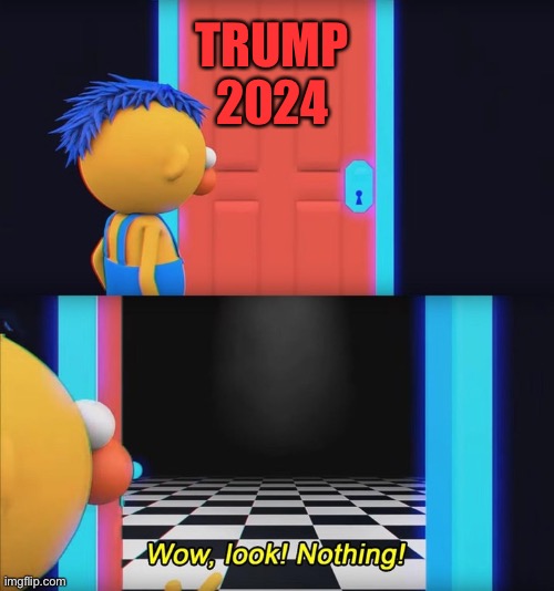 Wow, look! Nothing! | TRUMP 2024 | image tagged in wow look nothing | made w/ Imgflip meme maker