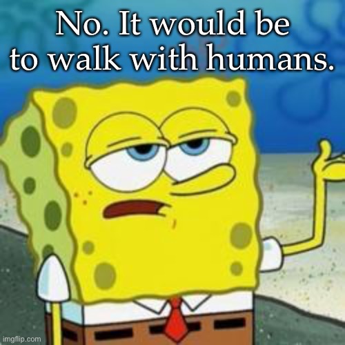 Dolphin Bucket List Items | No. It would be to walk with humans. | image tagged in spongebob i'll have you know,humans | made w/ Imgflip meme maker