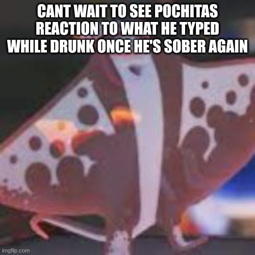 CANT WAIT TO SEE POCHITAS REACTION TO WHAT HE TYPED WHILE DRUNK ONCE HE'S SOBER AGAIN | made w/ Imgflip meme maker