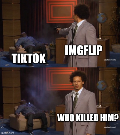 Who Killed Hannibal Meme | IMGFLIP; TIKTOK; WHO KILLED HIM? | image tagged in memes,who killed hannibal | made w/ Imgflip meme maker