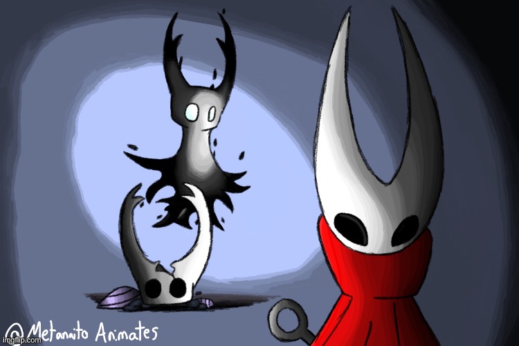 Manual shading test (no blending) | image tagged in fanart,hollow knight | made w/ Imgflip meme maker