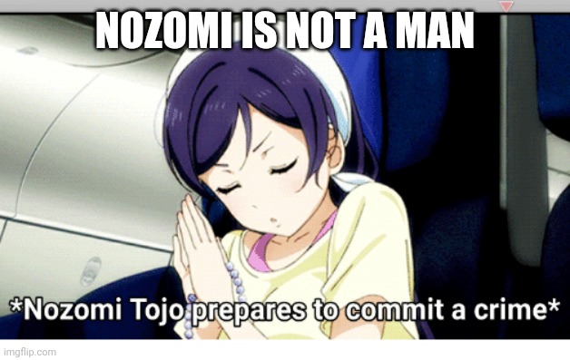 Yandere Nozomi | NOZOMI IS NOT A MAN | image tagged in yandere nozomi | made w/ Imgflip meme maker