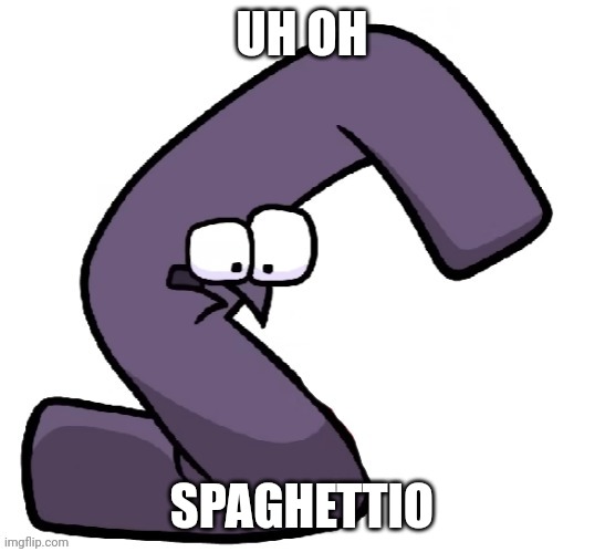 Traumatized G from alphabet lore | UH OH SPAGHETTIO | image tagged in traumatized g from alphabet lore | made w/ Imgflip meme maker