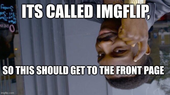 ITS CALLED IMGFLIP, SO THIS SHOULD GET TO THE FRONT PAGE | image tagged in imgflip | made w/ Imgflip meme maker