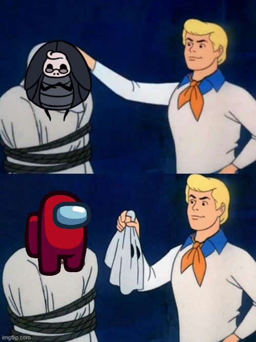 She is literally called "Impostor" in game... | image tagged in scooby doo mask reveal | made w/ Imgflip meme maker