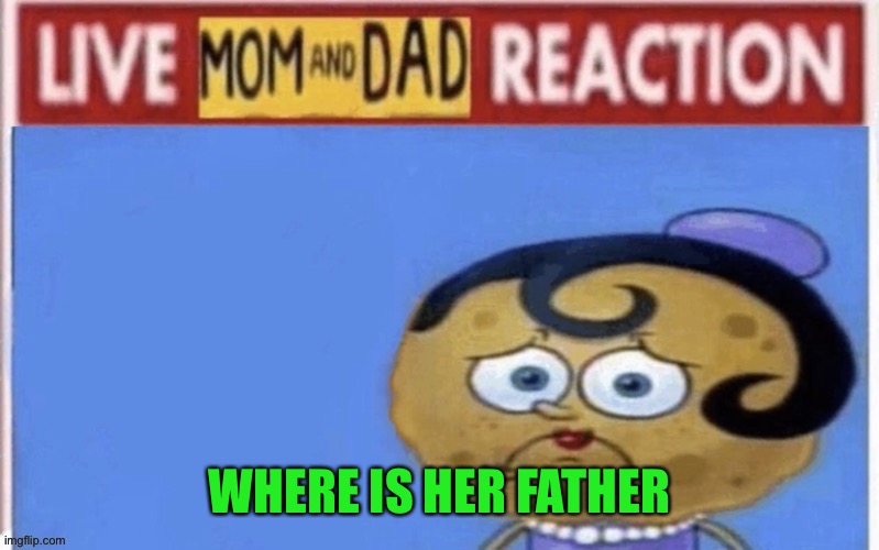 Live mom and dad reaction | WHERE IS HER FATHER | image tagged in live mom and dad reaction | made w/ Imgflip meme maker