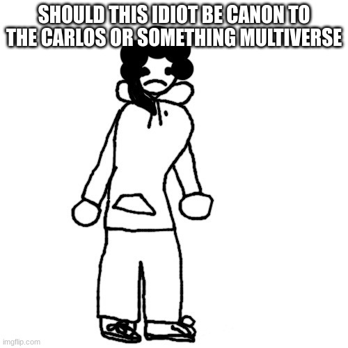 shithead | SHOULD THIS IDIOT BE CANON TO THE CARLOS OR SOMETHING MULTIVERSE | image tagged in shithead | made w/ Imgflip meme maker