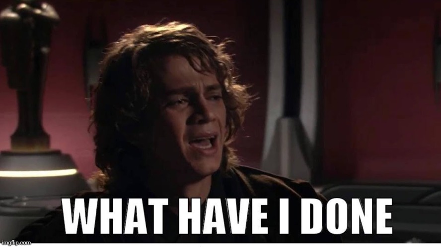 Anakin what have i done | image tagged in anakin what have i done | made w/ Imgflip meme maker