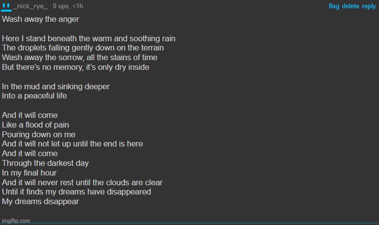 nick sings stains of time | image tagged in nick sings stains of time | made w/ Imgflip meme maker