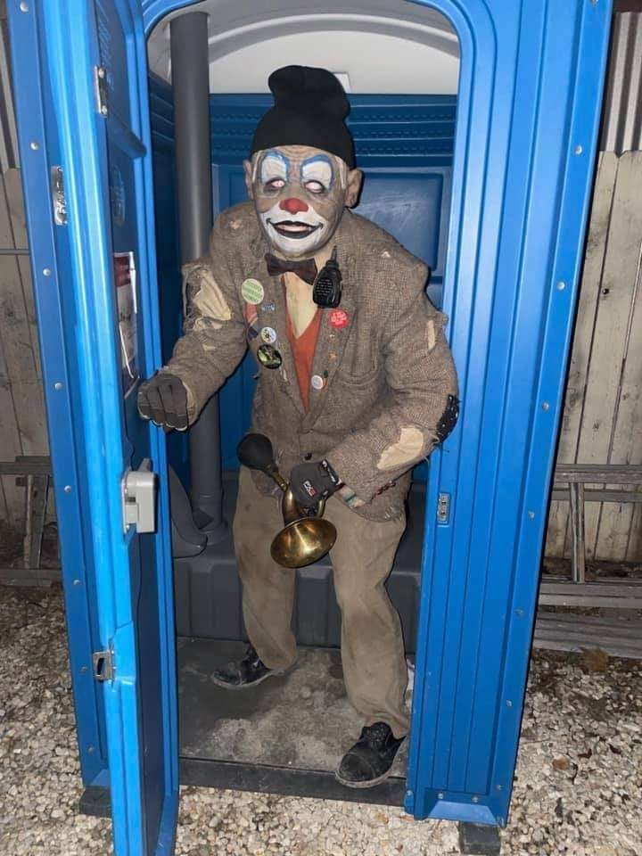 Porta potty clown Blank Meme Template