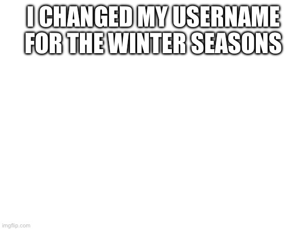 Like it? | I CHANGED MY USERNAME FOR THE WINTER SEASONS | made w/ Imgflip meme maker