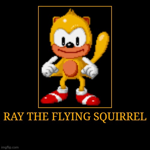 Ray the Flying Squirrel | RAY THE FLYING SQUIRREL | | image tagged in demotivationals,sonic the hedgehog,ray the flying squirrel | made w/ Imgflip demotivational maker