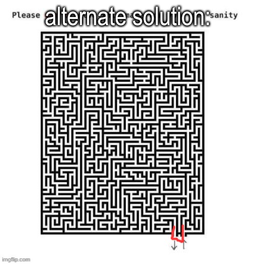 alternate solution: | made w/ Imgflip meme maker