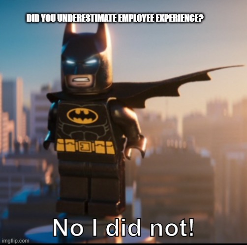 Lego Batman Meme Template | DID YOU UNDERESTIMATE EMPLOYEE EXPERIENCE? | image tagged in lego batman meme template | made w/ Imgflip meme maker