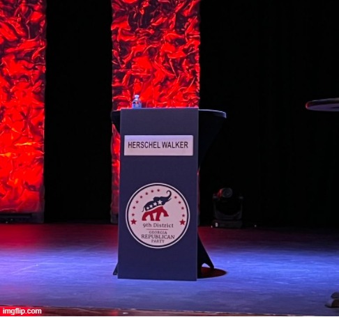 Herschel Walker Empty Podium | image tagged in herschel walker empty podium | made w/ Imgflip meme maker