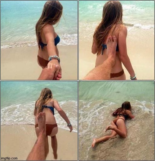 How To End A Relationship ! | image tagged in relationship,ending,kick,beach | made w/ Imgflip meme maker