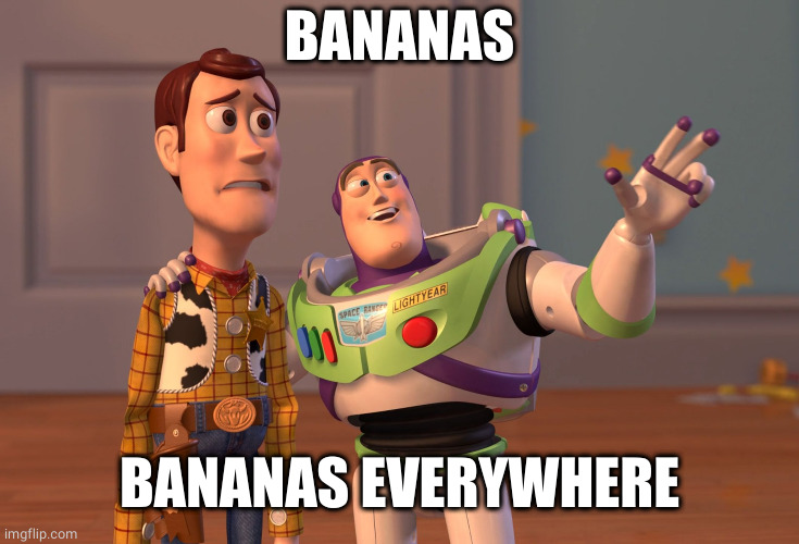 X, X Everywhere Meme | BANANAS BANANAS EVERYWHERE | image tagged in memes,x x everywhere | made w/ Imgflip meme maker