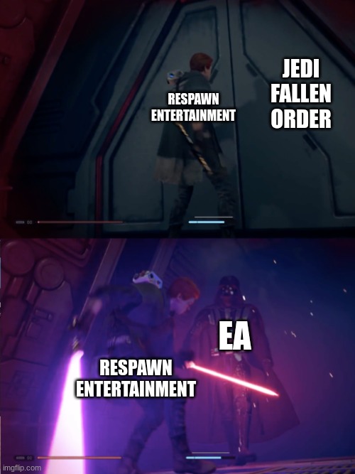 Star Wars Jedi Fallen Order Vader | JEDI FALLEN ORDER; RESPAWN ENTERTAINMENT; RESPAWN ENTERTAINMENT; EA | image tagged in star wars jedi fallen order vader | made w/ Imgflip meme maker