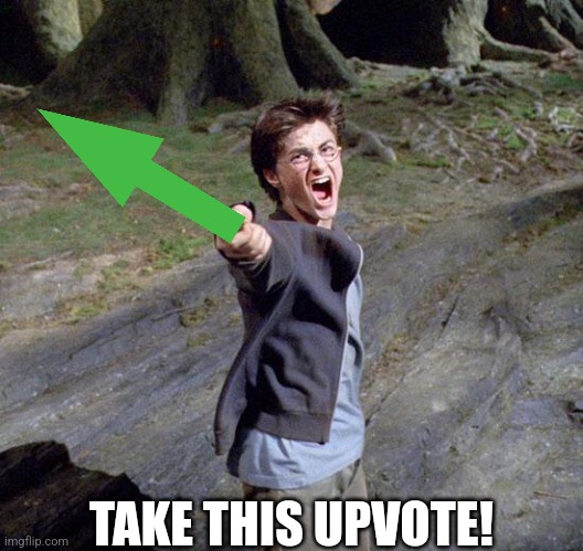 Harry potter | TAKE THIS UPVOTE! | image tagged in harry potter | made w/ Imgflip meme maker