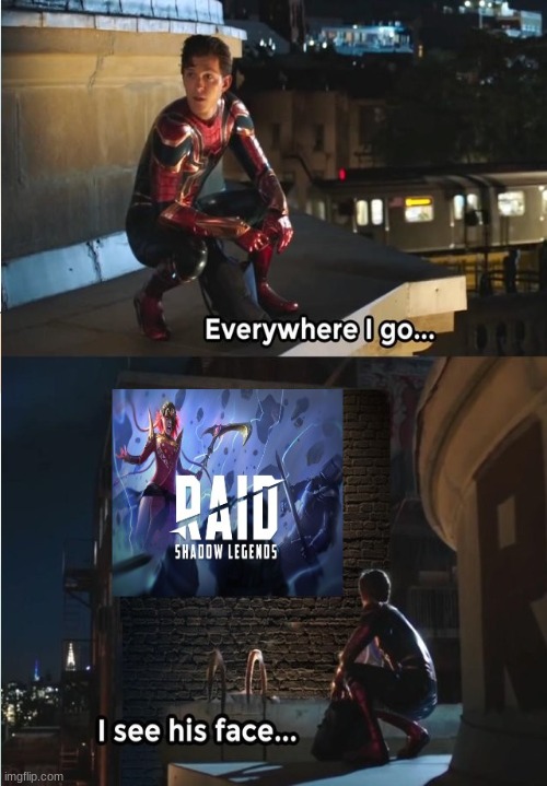 spiderman | image tagged in raid shadow legends | made w/ Imgflip meme maker